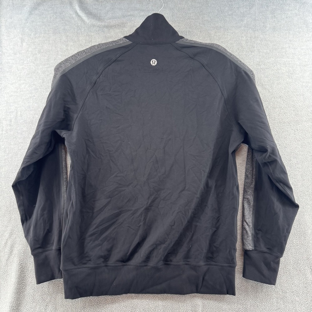 Lululemon Size XL Mens Kung Fu Track Jacket II Black Herringbone Stripe - Picture 2 of 6